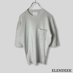 ELENDEEK｜ジュエルハーフスリーブニット(GRY