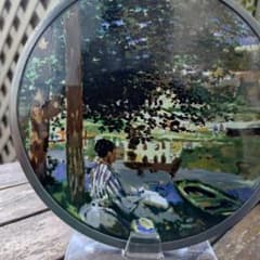 モネ ステンドグラス セーヌ川のほとり、ヴェヌクール グラス
