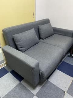 【SHORE様専用】グレー 2人掛けソファ ベッド変形可のサムネイル