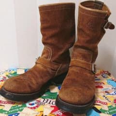 美品ロストコントロール　スウェードエンジニアブーツ　レッドブラウン 中古・古着通販】LOST CONTROL (ロストコントロール) スウェード