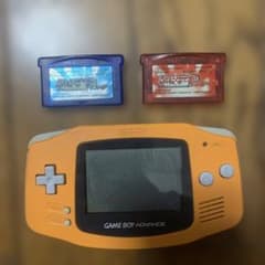 任天堂 ゲームボーイアドバンス 本体 オレンジ ソフト2本セットのサムネイル