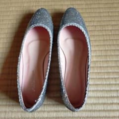 シルバー グリッター フラットシューズのサムネイル