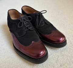 定価10万超 フランス製HESCHUNGコンビウィングチップシューズ UK5.5 