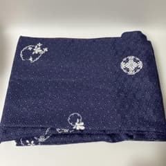 ま*め様 洗える着物　小紋　袷　M 紺　汚れ有