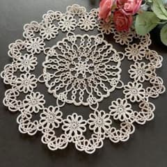タティングレース ドイリー レース編み ハンドメイド 25cm - メルカリ