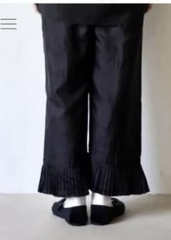 【美品☆】BUNONシルクプリーツ裾 パンツ
