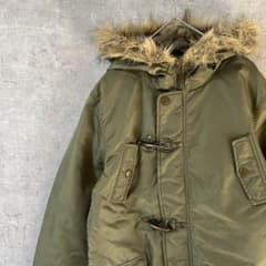 ファイヤーマンジャケット ファーフードLレディース オリーブグリーン