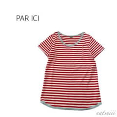 PAR ICI パーリッシィ . クルーネック 配色 ボーダー Tシャツ 日本製 - 4