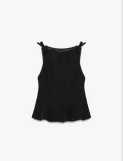 ZARA ザラ ぺプラムリボントップス - メルカリ