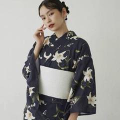 【美品】ラベルエチュード　鈴蘭　ネイビー　浴衣セット 美品】ラベルエチュード 鈴蘭 ネイビー 浴衣セット - メルカリ