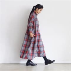 ichiAntiquités  LinenTartan Shirt Dressのサムネイル