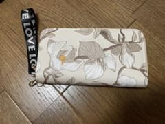 花柄刺繍 ラウンドファスナー長財布 ストラップ付のサムネイル