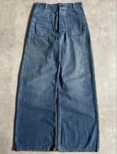 40s 50s US NAVY デニムセーラーパンツ 極太 ワイド　濃紺 40s 50s US NAVY デニムセーラーパンツ 極太 ワイド 濃紺 - メルカリ