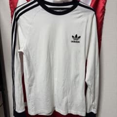 adidas ストライプロングTシャツ　ホワイトのサムネイル