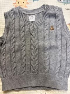 baby GAP ケーブルニット ベスト グレー 6-12ヶ月のサムネイル