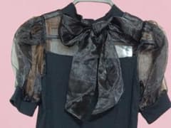 【ミシェルマカロン】バックネックリボンシースルートップスのサムネイル
