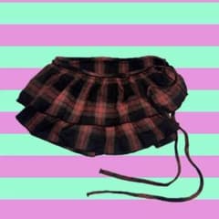 赤黒チェック柄 重ね着ミニスカートのサムネイル