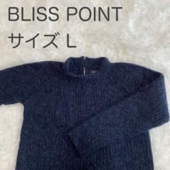 BLISS POINT ブリスポイント アルパカ混 ニット L ネイビーのサムネイル