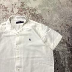 Ralph POLOラルフローレン ポロ　開襟　オープンカラー　リネン混シャツ. Polo Ralph Lauren オープンカラー 開襟シャツ リネン混 L - メルカリ