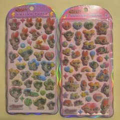 정규품! 파워 퍼프 걸즈 COTTON PUFFY 씰 2장 세트