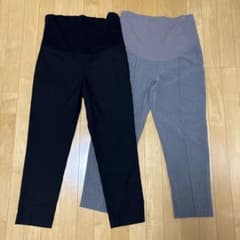 マタニティパンツ 2本セット ブラック グレーのサムネイル