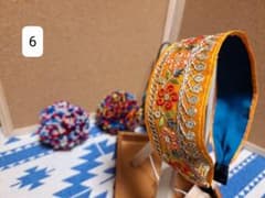 インドサリーシルク刺繍カチューシャNo6のサムネイル