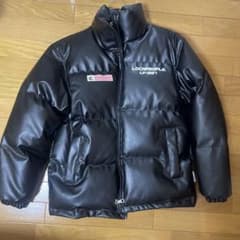 100StarS フロントロゴ フェイクレザージャケットブラックダウンジャケット 100StarS フロントロゴフェイクレザーダウンジャケット - メルカリ