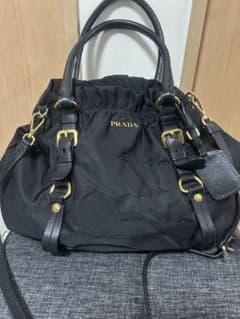 ☆専用☆PRADA ブラック ナイロン ロゴジャガードショルダーバッグのサムネイル