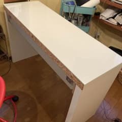 IKEA 多用途ガラス天板デスク - メルカリ