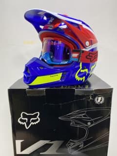 FOX v1 青 連名バージョン モトクロスヘルメットオフロードヘルメット