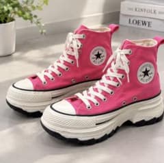 【美品】CONVERSE ALL STAR ピンク 厚底 スニーカー　23cmのサムネイル
