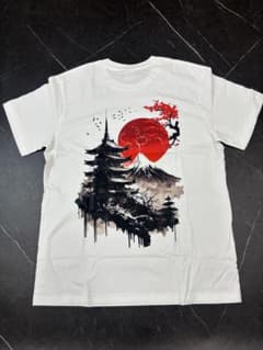 DTFプリント　プリントTシャツ　ホワイト　半袖 Tシャツ　おしゃれTシャツのサムネイル