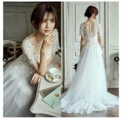 ビーズ刺繍 袖付き チュールドレス W273 dress production - メルカリ