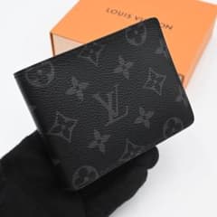 美品/現行品✨ルイヴィトン 二つ折り財布 モノグラム エクリプス ミュルティプル ルイヴィトン モノグラム エクリプス ミュルティプル 二つ折り財布