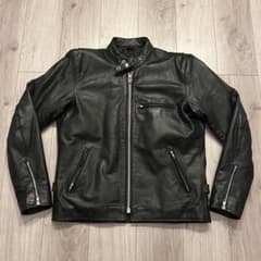 本革 Freedom シングルライダースジャケット バッファローレザー 42 黒