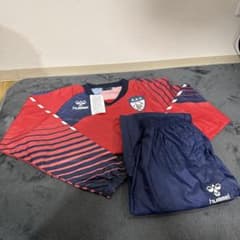 京都産業大学サッカー部hummel 赤紺 長袖ジャージ トレーニングパンツ