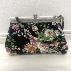 花柄 ビーズ刺繍 がま口 パーティーバッグ クラッチバッグ 和装