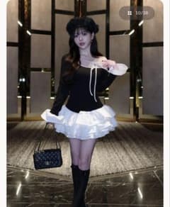 darich デザインネックリボンミニワンピースのサムネイル