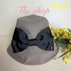 【SALE】◉XLサイズ♡紫外線100%カット！紐付きビッグリボン付き帽子♡のサムネイル