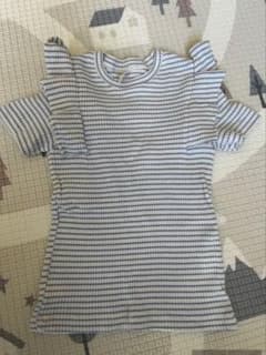 韓国子供服　aladin kids フリル袖　ストライプトップスのサムネイル