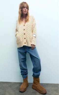 ZARA Split Suede Boots, Size 37, Camel