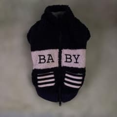 犬用 ボアベスト BABYロゴ入り ネイビーのサムネイル