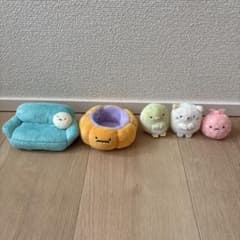 스미코구라시 봉제인형 세트 후로시키, 고양이, 펭귄 할로윈 호박