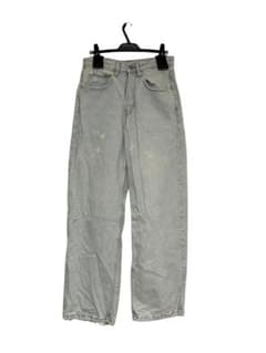 ZARA バギーフィットデニムパンツ ライトブルー ダメージ、シミ加工