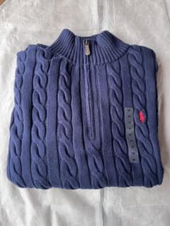 Polo Ralph Lauren ネイビー ジップアップセーター Mのサムネイル