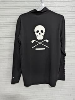 入手困難✨MARK&LONAモックネック長袖シャツ スカル ロゴ ブラック ML 入手困難✨MARK&LONAモックネック長袖シャツ スカル ロゴ ブラック ML