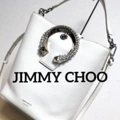 dc6 JIMMY CHOO MADELINE 2way ハンドバッグ 白 本革 - メルカリ