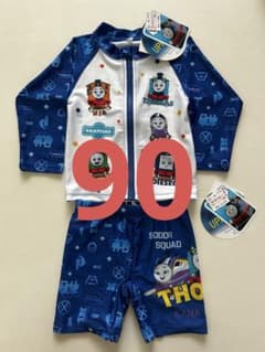 新品 きかんしゃトーマス 2点セット 水着 ラッシュガード 90のサムネイル