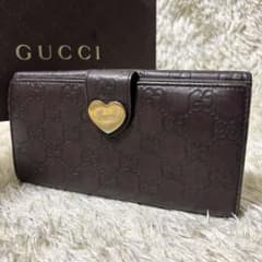 美品✨ GUCCI グッチ 財布 ダブルホック ラブリーハート シマ GG 茶 美品✨ GUCCI グッチ 財布 ダブルホック ラブリーハート シマ GG 茶
