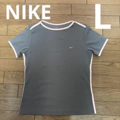NIKE DRI-FIT Tシャツ グレー ×ピンクL size